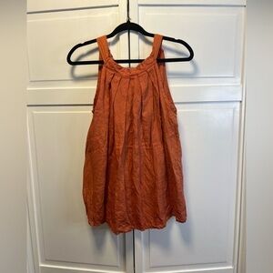 Bellaumbra 100% Linen Sleeveless Top Size Women’s Medium Color Burnt Orange